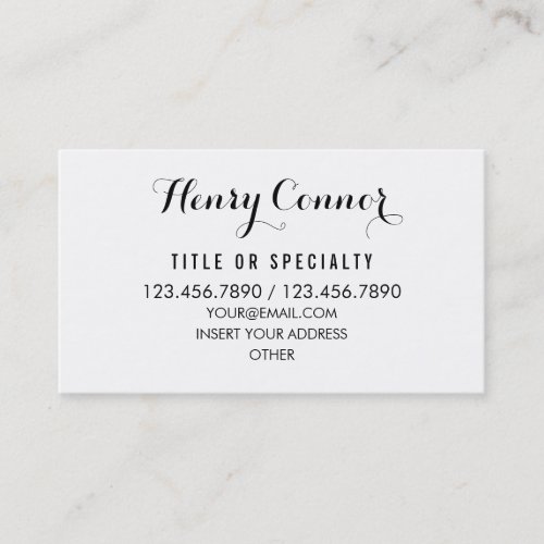 Professional Vintage Elegant White Business Card