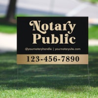 Professional Vintage Gold Mobile Notary Yard 