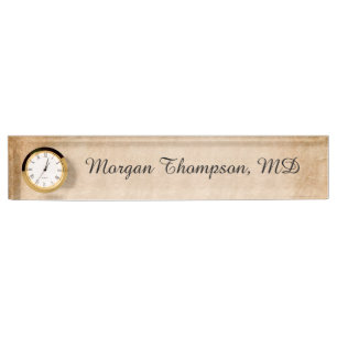 Professional Vintage Rustic Brown Desk Name Plate