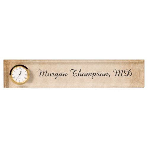 Professional Vintage Rustic Brown Desk Name Plate