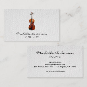 Professional Violinist Violin musical Black White Business Card