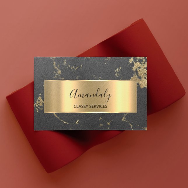 Professional VIP Gold Abstract Marble Gray Grey Business Card (Creator Uploaded)