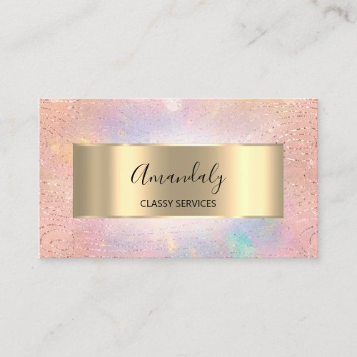 Professional VIP Gold Abstract Rose Holograph Business Card
