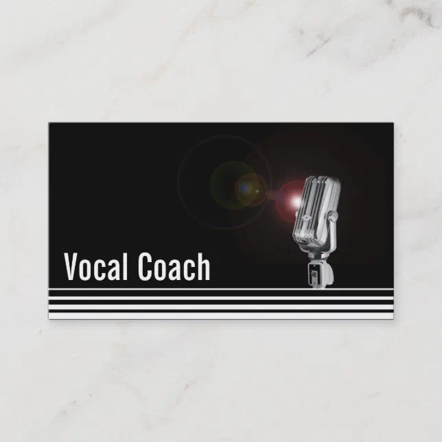 Professional Vocal Coach Dark Business Card Zazzle