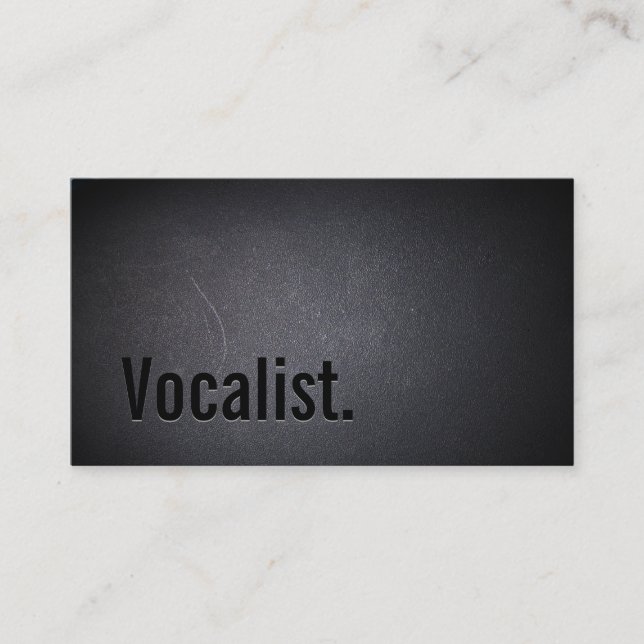 Professional Vocalist Minimalist Black Business Card (Front)