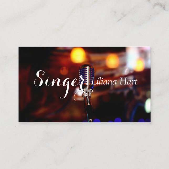 Professional Vocalist, Singer, Music Business Card (Front)