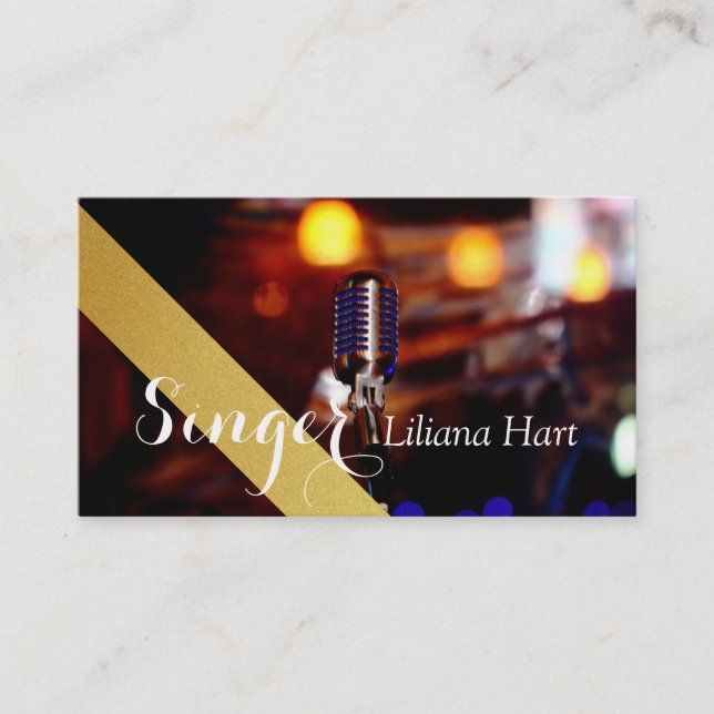 Professional Vocalist, Singer, Music Business Card (Front)