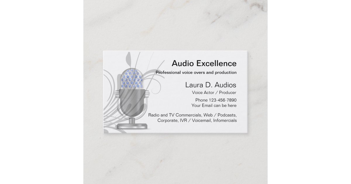 Professional Voice Actor Business Cards