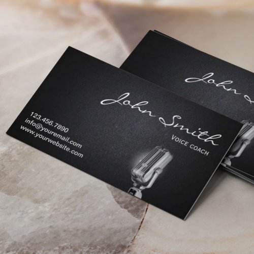Professional Voice Coach Dark Business Card