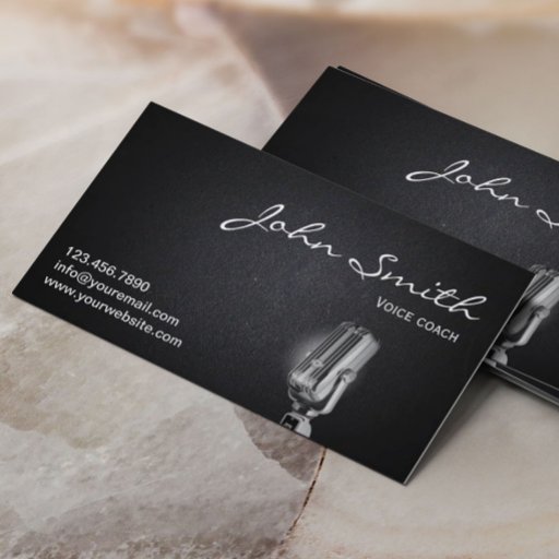 Customizable Professional Voice Coach Dark Business Card