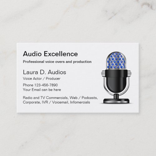 Professional Voice Over Actor Business Cards
