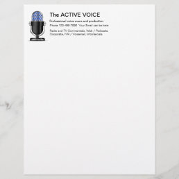 Professional Voice Over Actor Business Letterhead