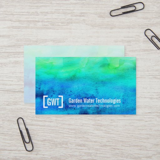 Customizable Professional water blue green business cards