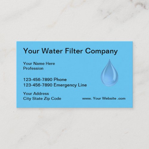 Professional Water Filter Business Card