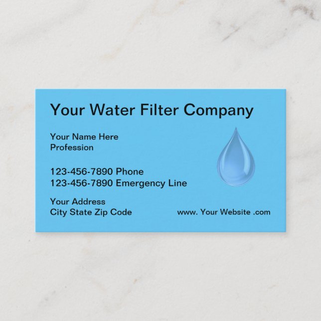 Professional Water Filter Business Card (Front)