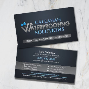 Professional Waterproofing Services Contractor  Business Card