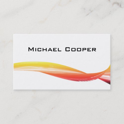 Professional Wave Business Card Orange Yellow W