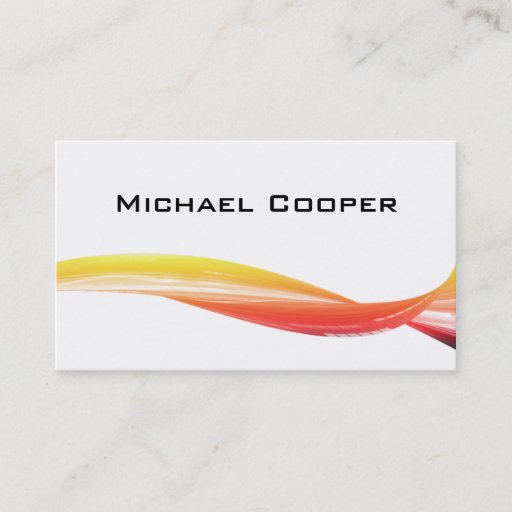 Customizable Professional Wave Business Card Orange Yellow W