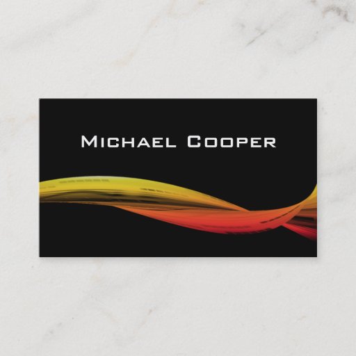 Customizable Professional Wave Business Card Red Yellow