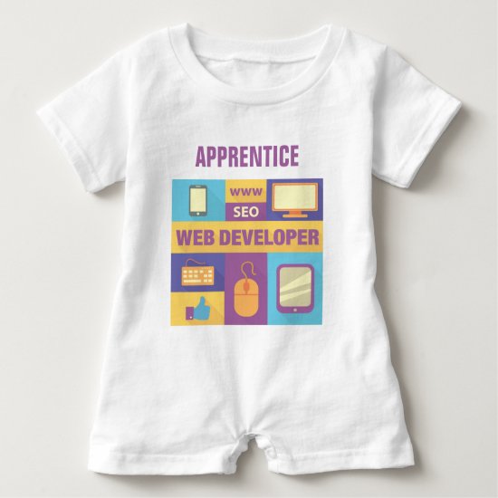 Professional Web Developer Iconic Design Baby Romper