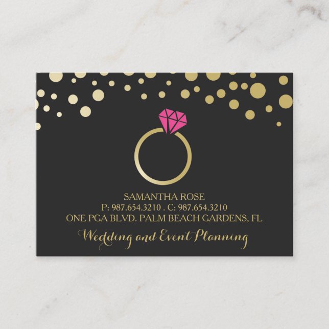 Professional Wedding and Event Planner Business Card (Front)