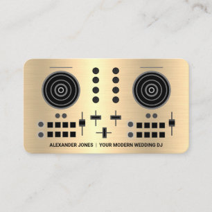 Professional Wedding DJ - Faux Gold Business Card