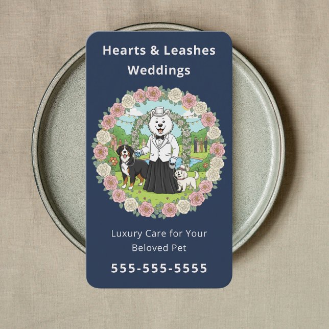 Professional Wedding Dog Handler Wedding Pet Care Business Card (Creator Uploaded)