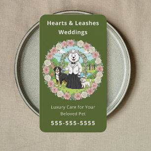 Professional Wedding Pet Care Wedding Dog Handler Business Card