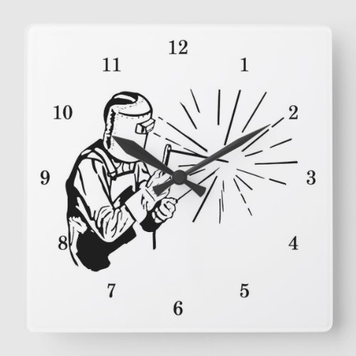 Professional Welder Square Wall Clock