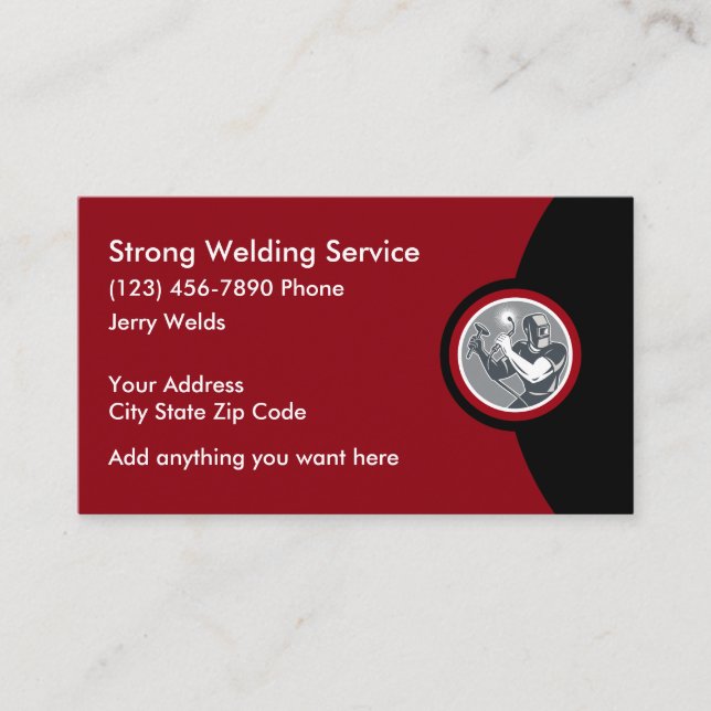 Professional Welding Services Business Card (Front)