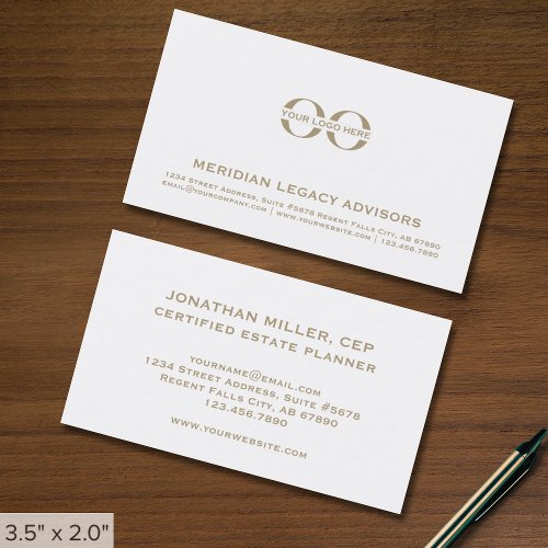 Professional White and Gold Business Card