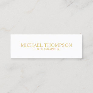 Professional White and Gold Mini Business Card