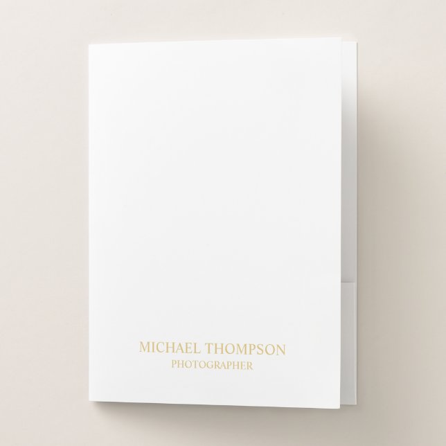 Professional White and Gold Pocket Folder (Front)