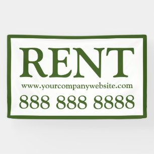 Professional White and Green Rental Business Banner
