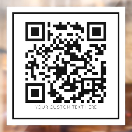 Professional  White Background Business QR Code Window Cling