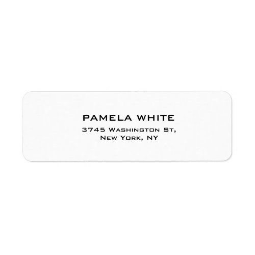 Professional White Background Simple Plain Elegant Label