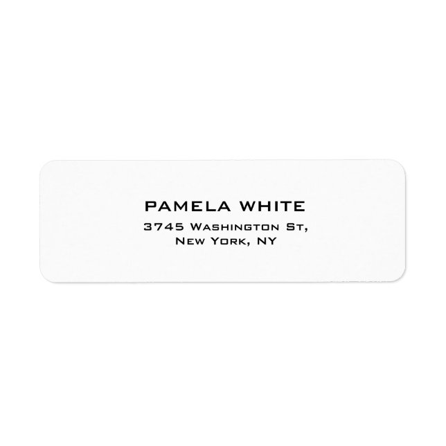 Professional White Background Simple Plain Elegant Label (Front)