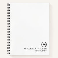 Professional White Black Monogram Hardcover Sketch