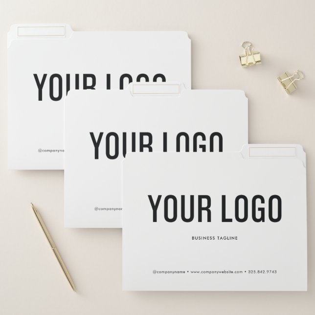 Professional White Business Logo File Folders (Set)