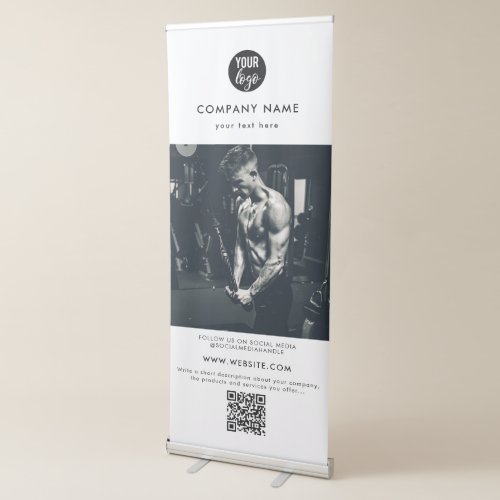 Professional White Business Promotional Photo  Retractable Banner