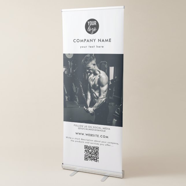Professional White Business Promotional Photo  Retractable Banner (3/4)