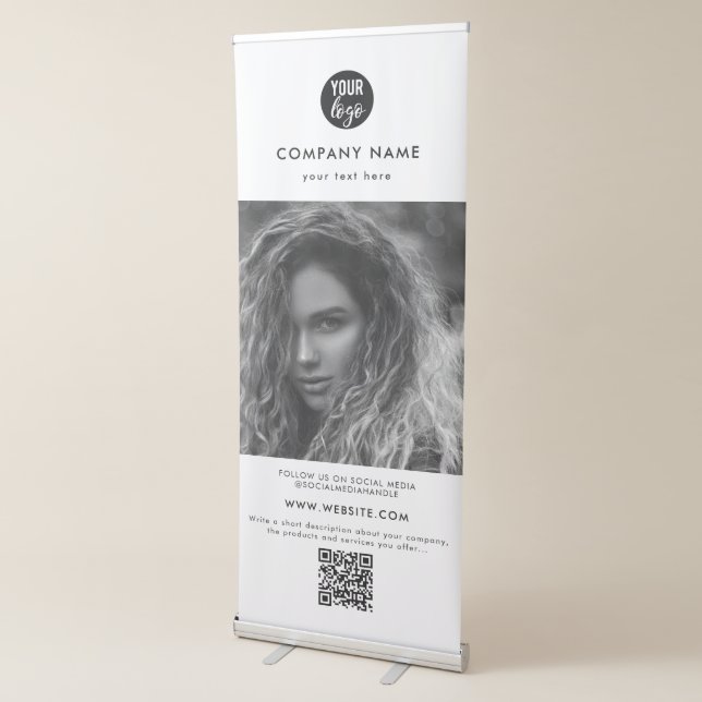 Professional White Business Promotional Photo  Retractable Banner (3/4)