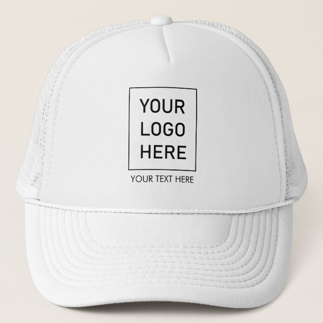 Professional White Custom Company Logo Business Trucker Hat (Front)
