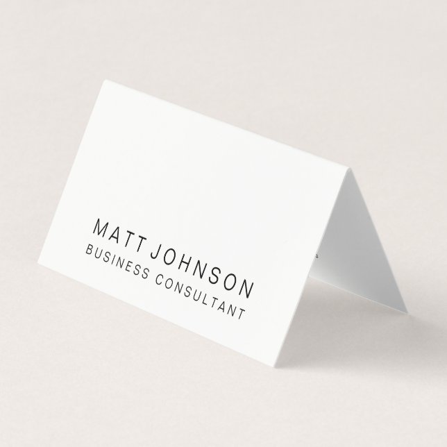 Professional White Folded Business Card (Front)