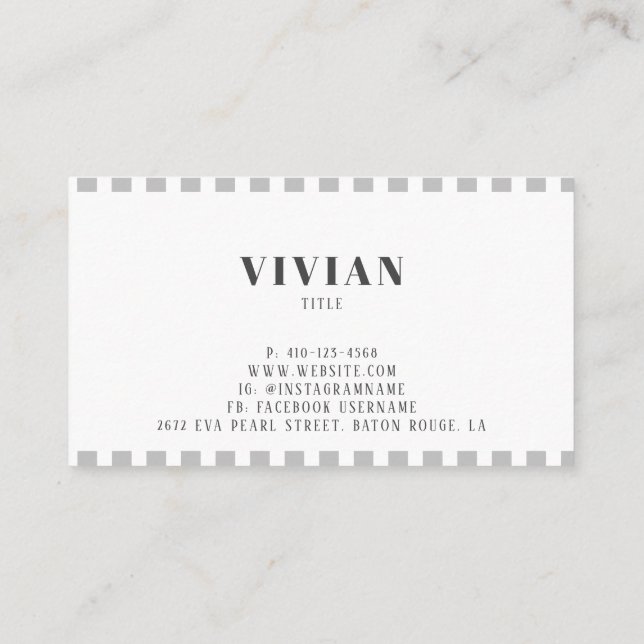 Professional White Gray Classic Line Qr code Business Card (Back)
