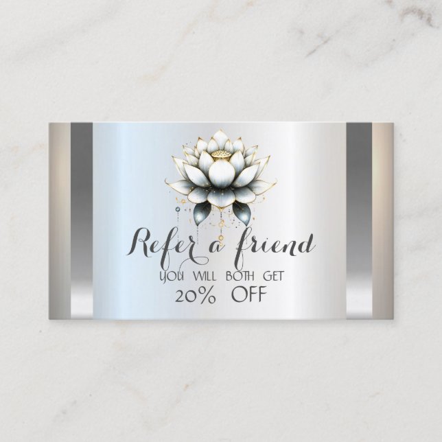 Professional White Lotus Silver Referral Card (Front)