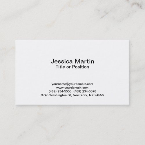 Professional White Manager Consultant Chief Business Card