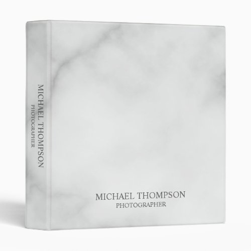 Professional White Marble 3 Ring Binder