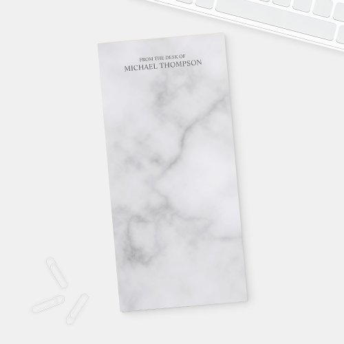 Professional White Marble Modern Script Magnetic N Magnetic Notepad