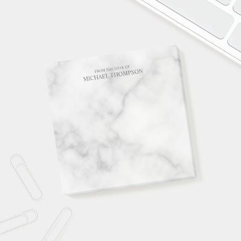 Professional White Marble Post-it Notes by manadesignco at Zazzle